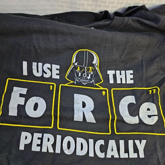 Star Wars Darth Vader "I Use The Force Periodically" T-Shirt 3XL Black - Picture 2 of 7